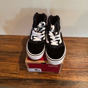 Vans Kids Black and White High-Top Sneakers
